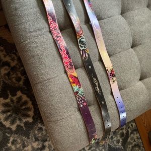 Set of 3 Ed Hardy belts